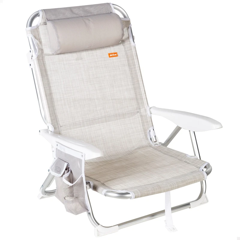 AKTIVE - Multi-position folding chair aluminium beige (62623)
