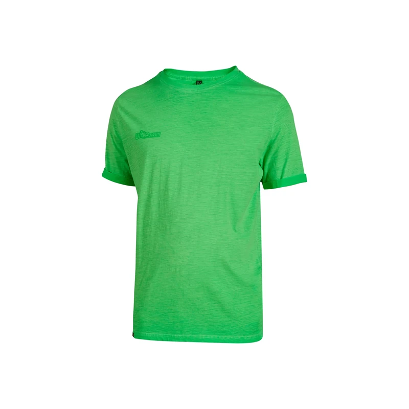 U-Power Fluo, Slim Fit Classic T-Shirt, Men's Workwear, Cotton Fabric, Crew Neck, Short Sleeve, Comfortable, Casual, Summer Wear (VERDE FLUO L) - Image 1