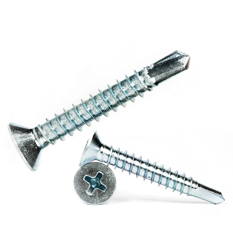 5.5mm x 50mm Self Drilling Countersunk Screws Steel Self Tapping Screws for Metal Sheets Roofing Windows (Pack of 50) F12BC