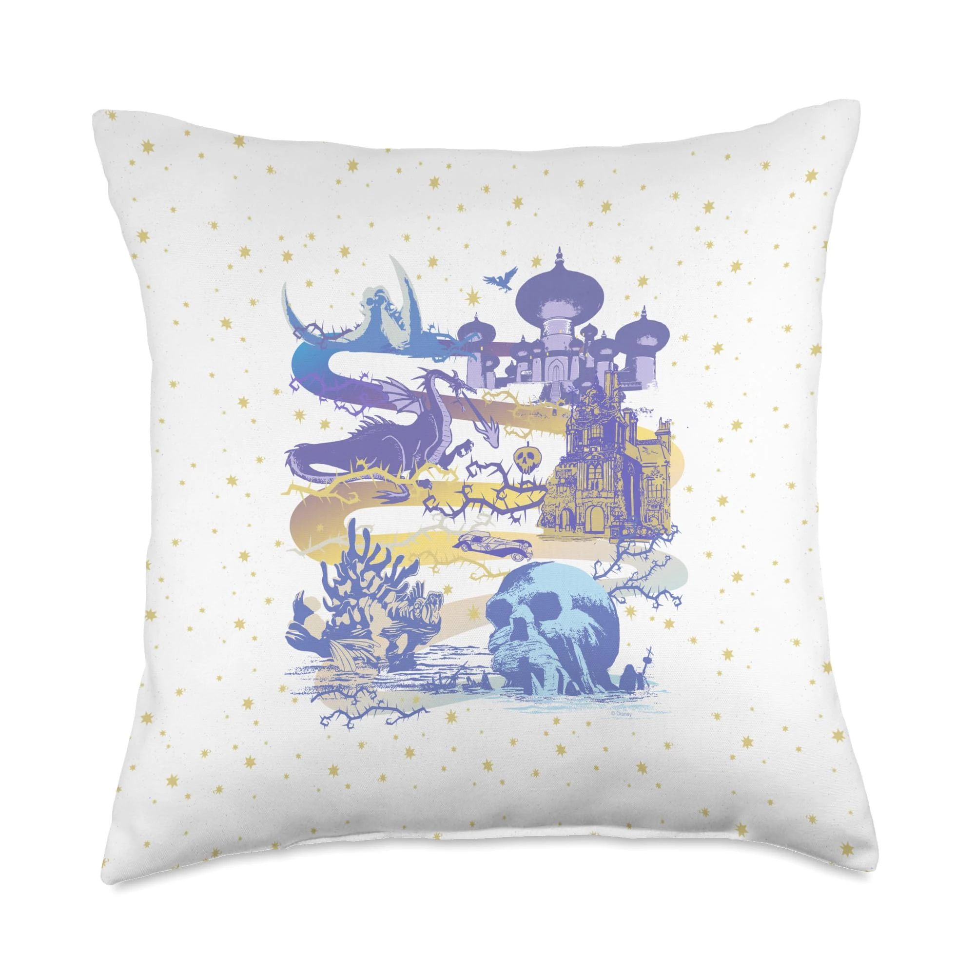Disney Villains Map Throw Pillow, 18x18, Multicolor