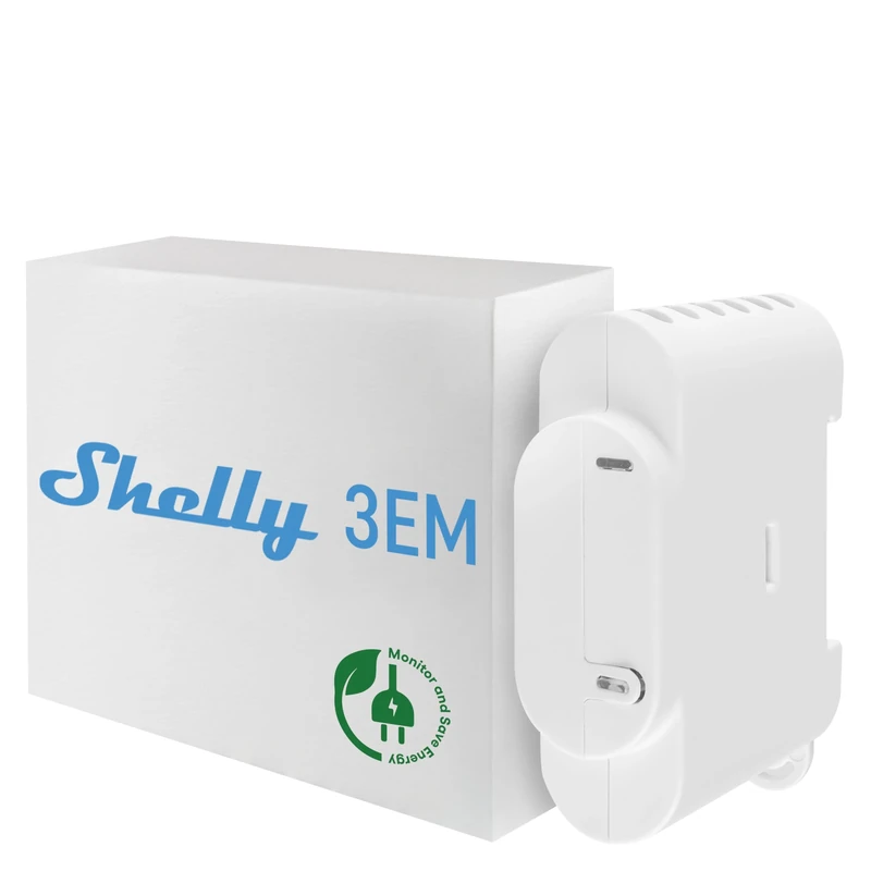 Shelly 3EM | 3-Channel WiFi Smart Energy Meter with Contactor Control - 120A (per channel) | Compatible with Alexa & Google Home | Remote control iOS Android App | Solar/Net Metering | No Hub Required