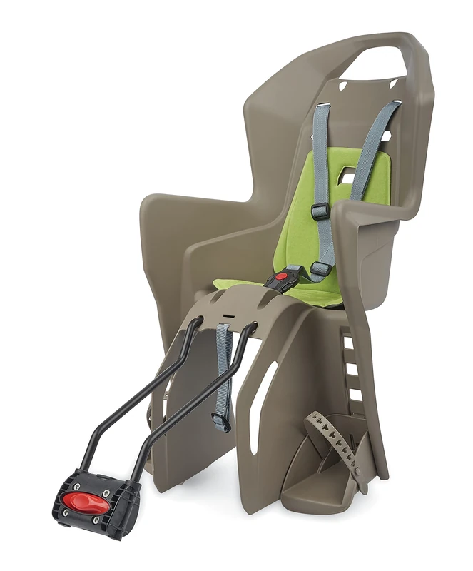 8631400030 - Rear Bicycle Child Seat Koolah For Small Frame/29er – Adjustable Safety Features, Comfort-Focused Design, and Easy Installation for Kids Up to 22 kg, Brown/Green