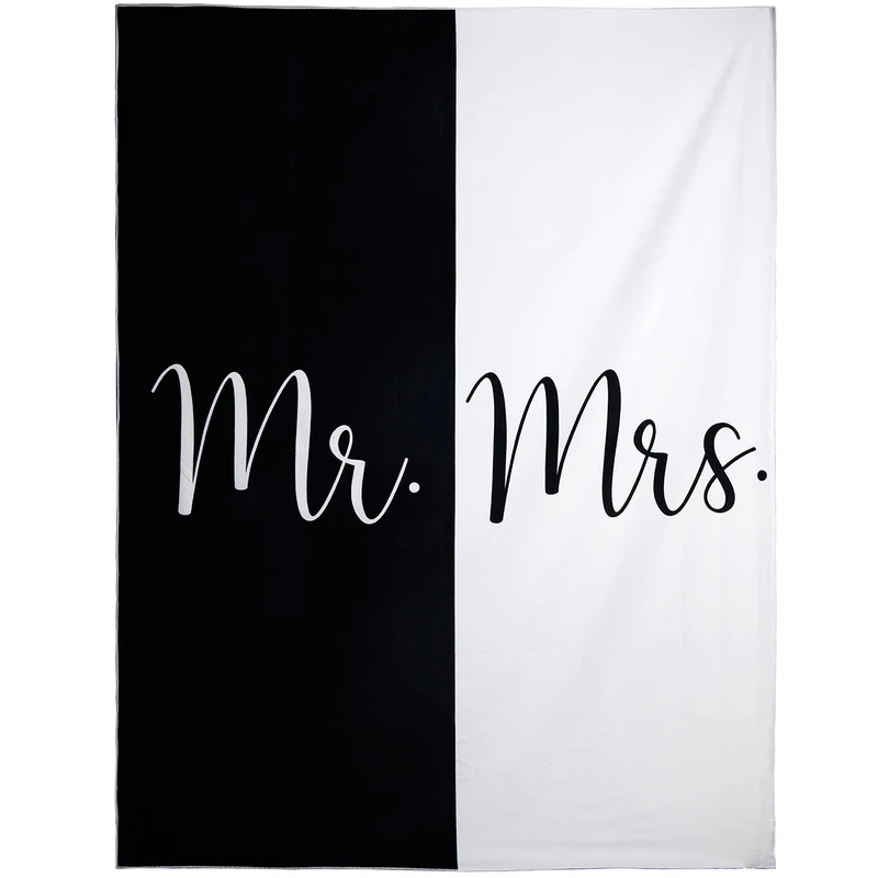 Ethisa Mr and Mrs Beach Towel - Honeymoon Just Married Towel For Beach - Wedding Gift for Newlywed Couple - Shareable Bride and Groom Towel Set - Thin Travel Friendly His and Her Beach Towel - 78"x59" - Image 1