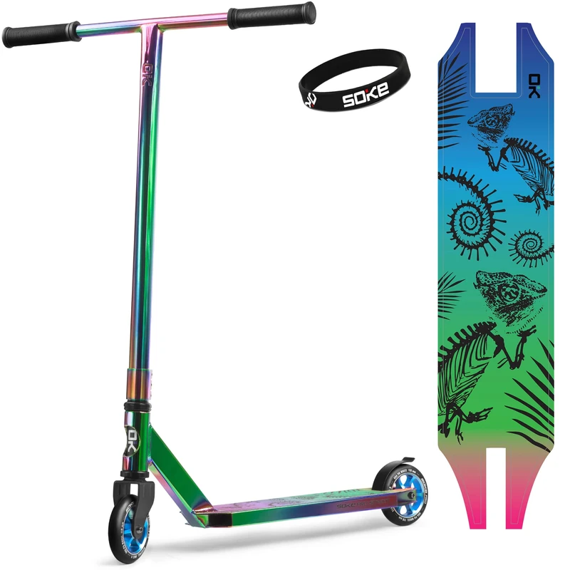 Stunt Scooter SOKE Pro Street Neo Chrome Kick Scooter with ABEC 9 Bearings SOKE