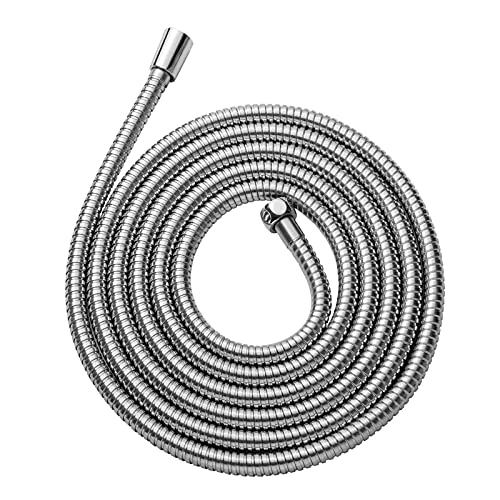 OFFO Shower Hose, Premium 100 Inches RV Stainless Steel Electroplating Handheld Shower Head Hose Flex Hoses Extension with Brass Insert and Nut for Bathing Toilet Cleaning Pet Bathing Nickel Gray