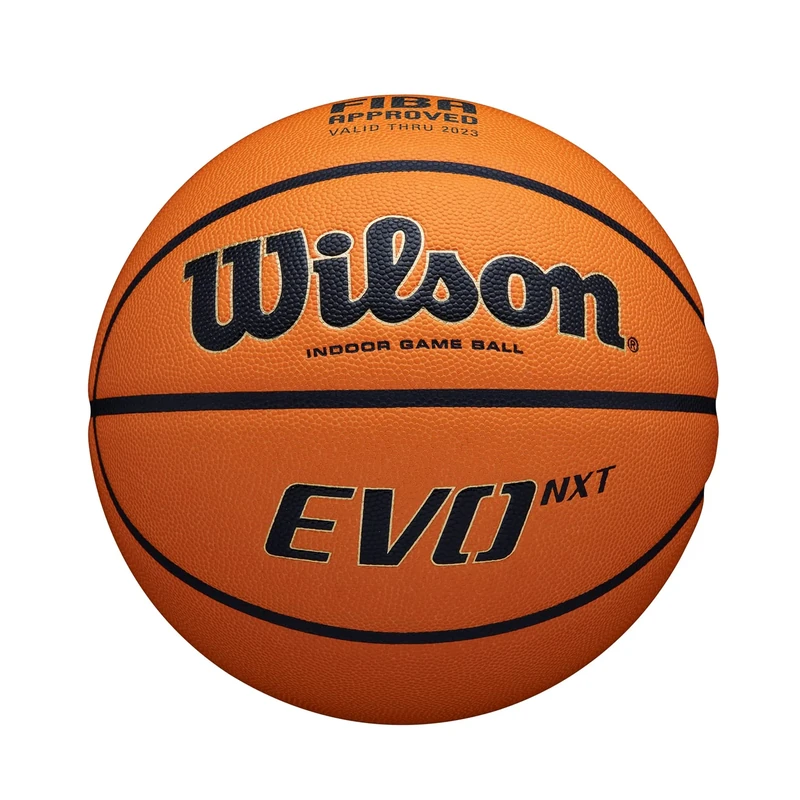 Wilson Basketball EVO NXT FIBA GAME BALL, Blended Leather, Indoor-Basketball, #6, Orange