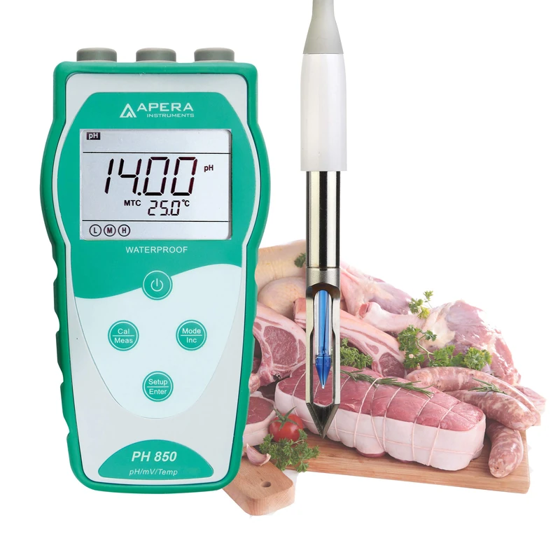Apera Instruments PH850-BS Portable Meat pH Meter Kit, Equipped with LanSen 763 Blade Spear pH Electrode