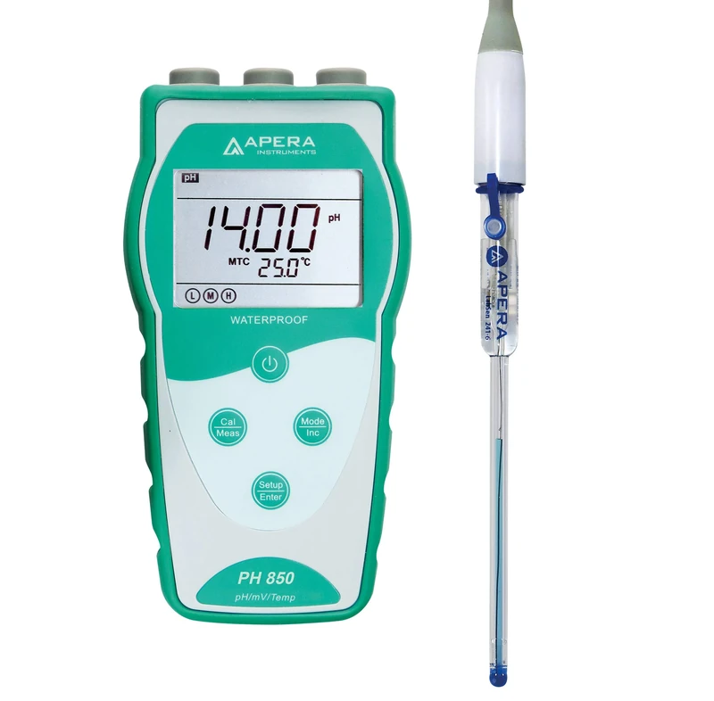 Apera Instruments PH850-MS Portable pH Meter for Test Tubes and Small Liquid Samples; Equipped with LabSen 243-6 pH/Temp. Electrode (6mm)
