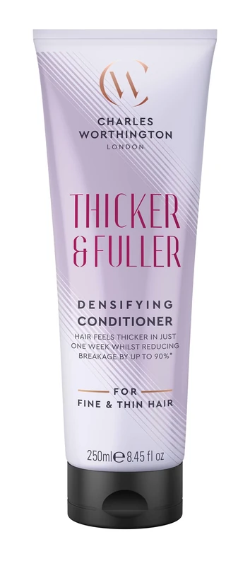 Charles Worthington Thicker and Fuller Densifying Conditioner, Hair Thickening Conditioner for Fine Hair, Hair Thickening Products for Women and Men, Salon Hair Repair, 250 ml