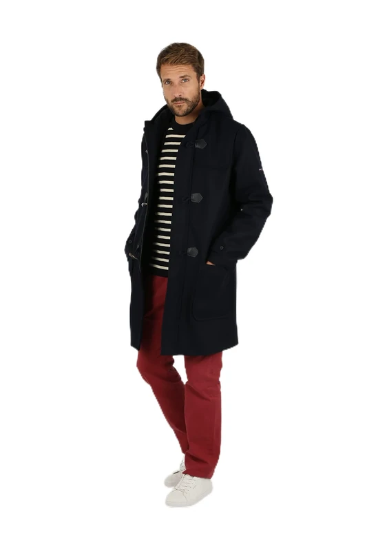 Armor Lux Men's Quimper Duffle coat, Navire, XS