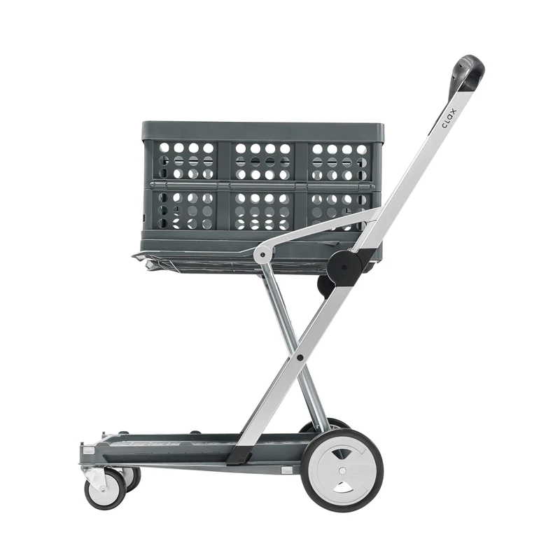 CLAX® Multi use Functional Collapsible carts | Mobile Folding Trolley | Shopping cart with Storage Crate | Platform Truck (Grey)