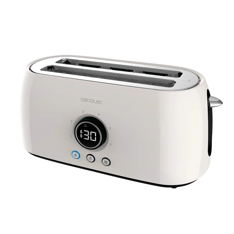 Cecotec ClassicToast 15000 Beige ExtraDouble Digital Toaster. 1500 W, 2 extra long and wide slots, 3 pre-configured functions