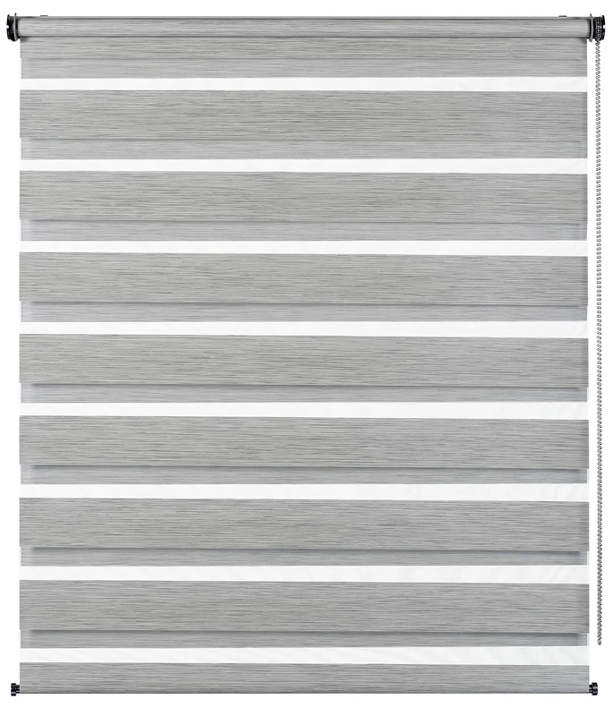 Gardinia Double Roller Blind, Polyester, Grey, 140 x 180 cm