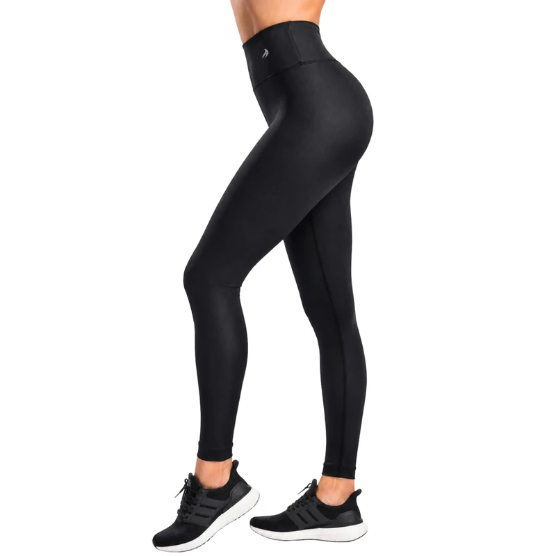 COMPRESSIONZ Women's Compression Trousers - Best Full Leggings Tights for Running, Yoga, Fitness, Black, Super High Waist, 6XL