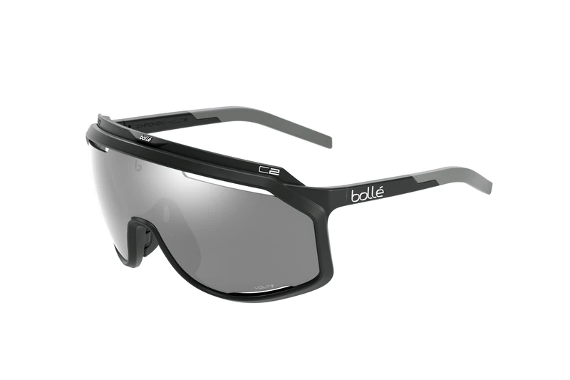 bollé - CHRONOSHIELD, Black Matte, Volt+ Cold White Polarized, Large, Sunglasses, Unisex, Adult