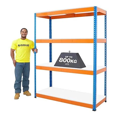 BiGDUG Heavy Duty Warehouse High Racking Melamine Shelves 1980mm 3200kg Capacity (1980h x 1525w x 915d mm)