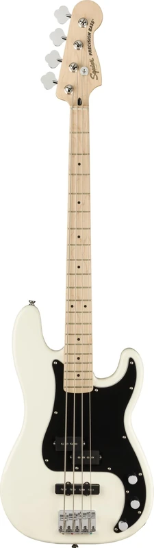 Squier by Fender Affinity Series Electric Precision Bass Guitar, Maple Fingerboard, Olympic White, Comes with Free Virtual Lessons
