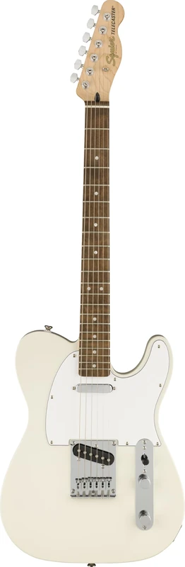 Squier by Fender Affinity Series Telecaster, Electric Guitar, Indian Laurel fingerboard, Olympic White, Comes with Free Virtual Lessons