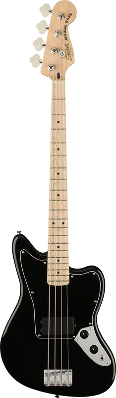 Squier by Fender Affinity Series Electric Jaguar Bass with Humbucker pickup, Maple Fingerboard in Black, Comes with Free Virtual Lessons