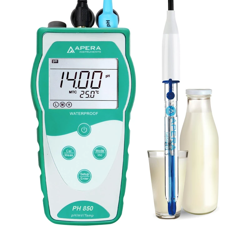 Apera Instruments PH850-DP Portable pH Meter for Dairy Products (Milk, Cream, Yogurt) and Liquid Food, Equipped with LabSen 823 pH/Temp. Electrode