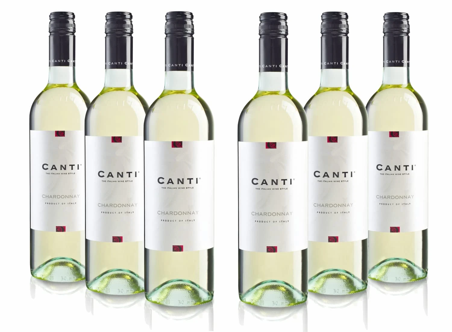 Canti - Italian Chardonnay White Dry Wine, Fresh Flavor with a Fruity Taste and Notes of Citrus and Apples, 6x750 ml
