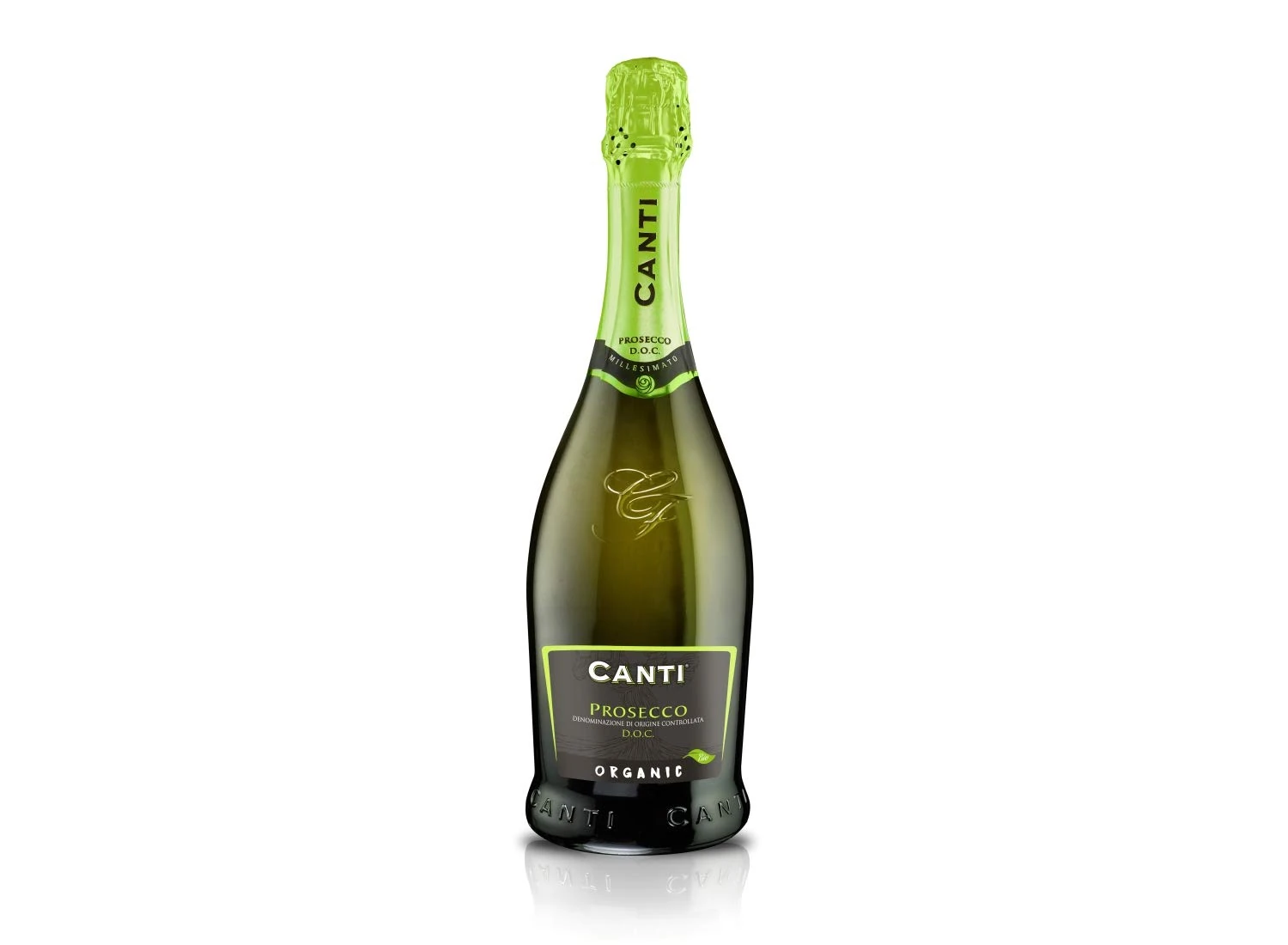 Canti - Prosecco D.O.C. Sparkling Millesimato, Organic Wine 11%, Italian Glera Grape Variety from Veneto, Sweet and Fresh Taste, 1x750 ml
