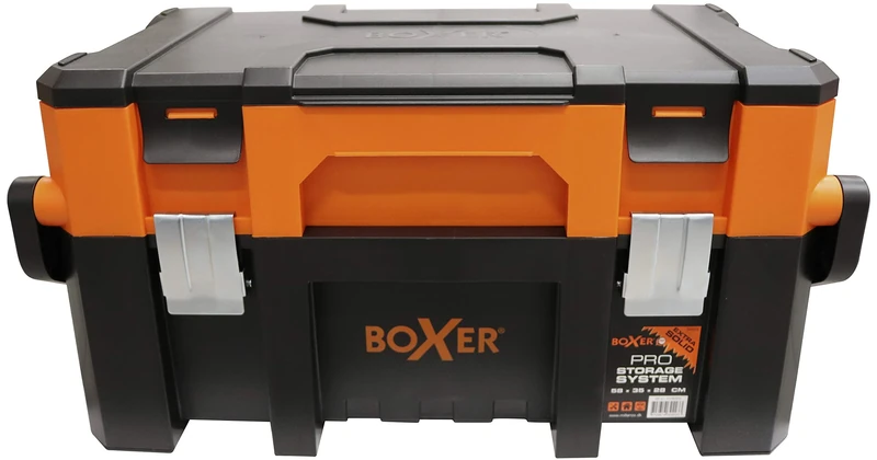 Boxer® 17” Heavy Duty Tool Box | 58x35.4x28.6 cm | Aluminium Handle | Sturdy Design with Metal Buckles | Customisable Storage