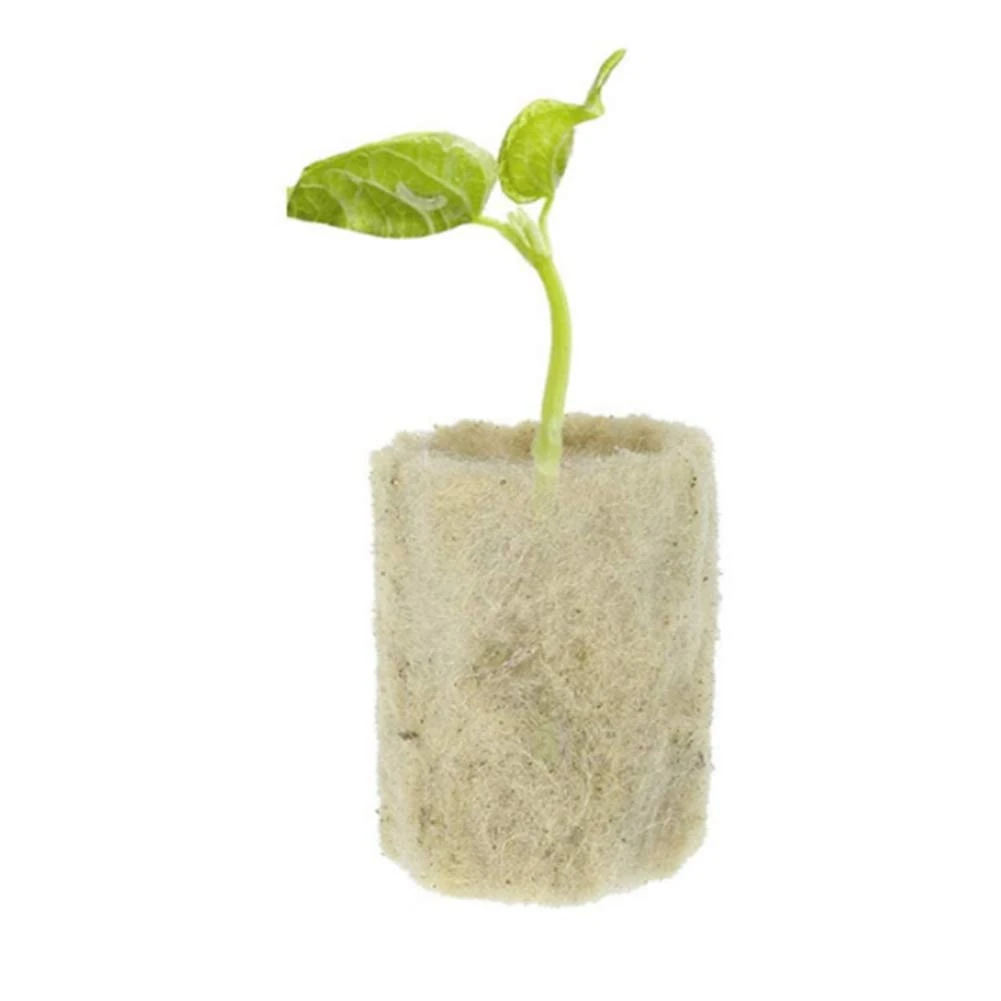 Hilai Rockwool Starter Plugs, Rockwool Cube Propagation Hydroponic Block Vegetables Cylindrical Seedling Greenhouses Cultivation System Gardening Accessories 50pcs