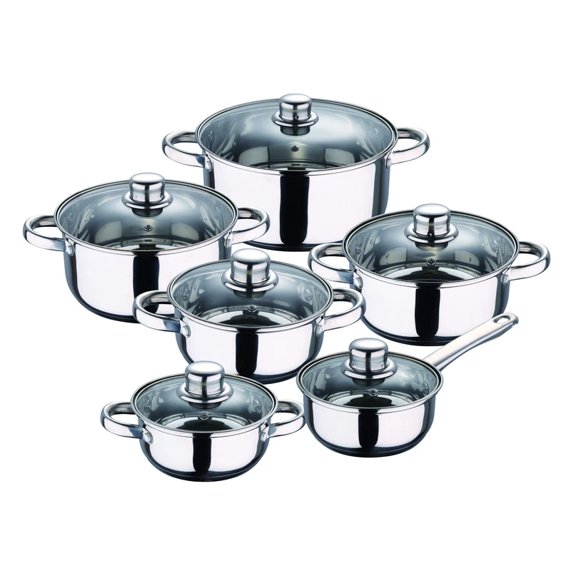 San Ignacio Q3957 Kitchen Battery 12 Pieces Stainless Steel in Chrome Color Cassel Collection