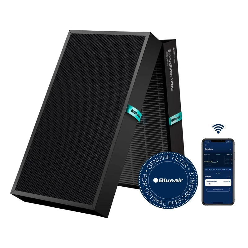 Blueair Genuine HEPASilent Replacement 7400 Smart Filter for 7440i, 7470i Air Purifier – Removes 99.97% of Pollen, Dust, Pet Dander, Mould, Bacteria & Viruses Activated Carbon Reduces VOCs, Chemicals
