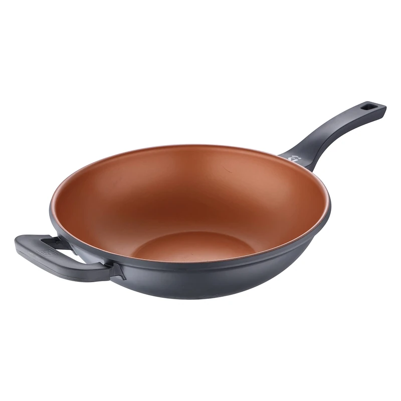 San Ignacio Q3956 Wok 32 x 9.5 cm Aluminium Fundido Ind Bronze SG