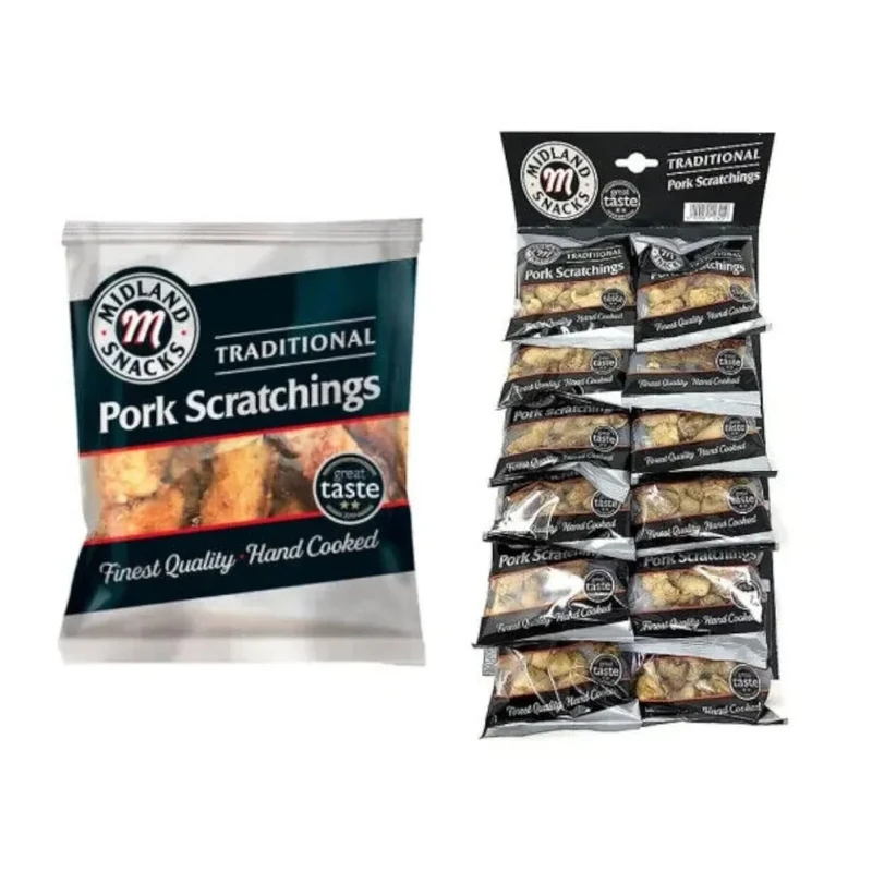 Midland Snacks Traditional Pork Scratchings 40g x Case of 12