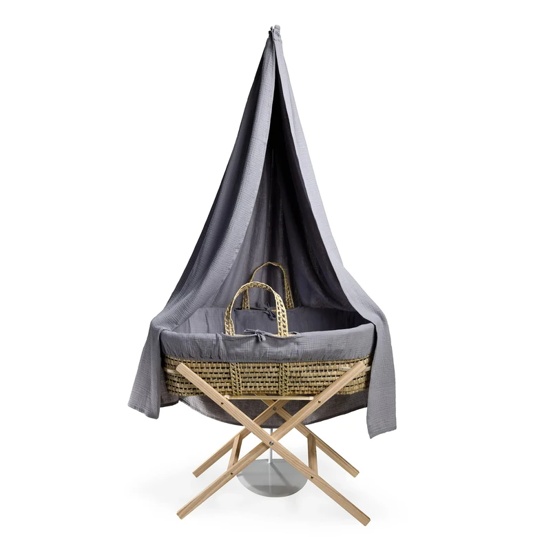 Clair de Lune Muslin Palm 6 Piece Moses & Drape Starter Set - Grey