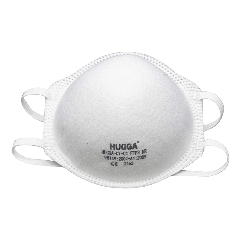 Pack 20 Unvalved FFP3 Face mask, Cone Shape with Adjustable tie Straps for The Perfect fit for All wearers