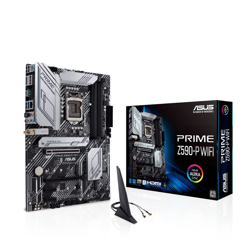 ASUS Prime Z590-P Intel Z590 LGA 1200 ATX motherboard (PCIe 4.0, three M.2 slots, 11 DrMOS, DDR4 5133, 2.5 Gb Ethernet, USB 3.2 Gen 2x2 Type-C, front panel USB 3.2 Gen 1 Type-C, Thunderbolt 4)
