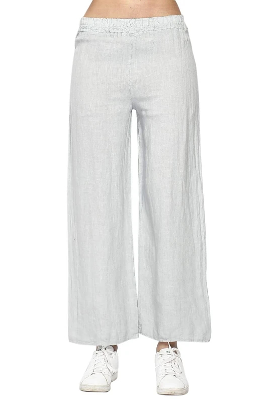 Bonamaison Women's Fluid mid-Lenght Dress with Round Collar and Pockets Casual, Marine, S