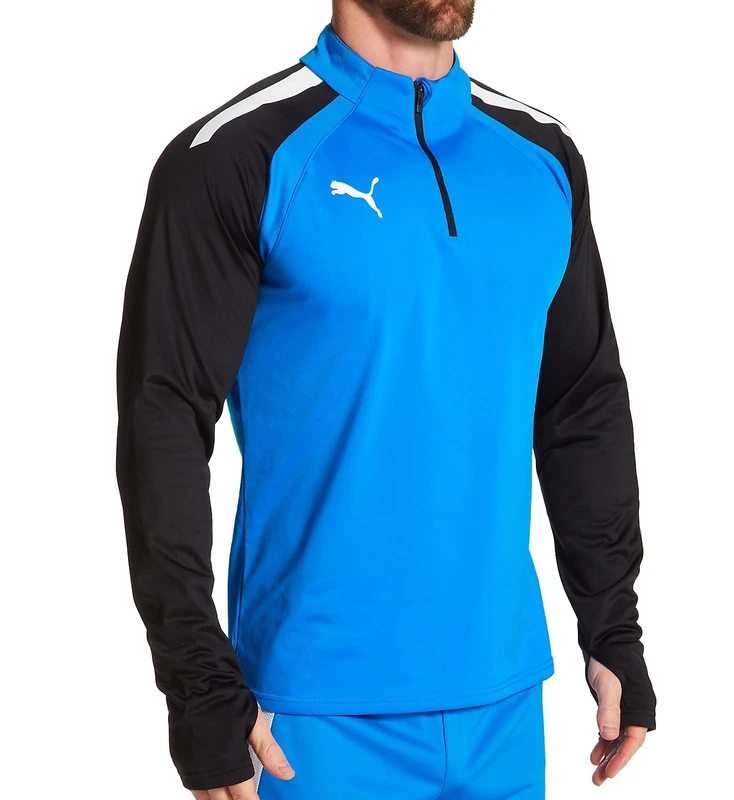 PUMA Men's TeamLIGA 1/4 Zip Top, Electric Blue Lemonade, Medium