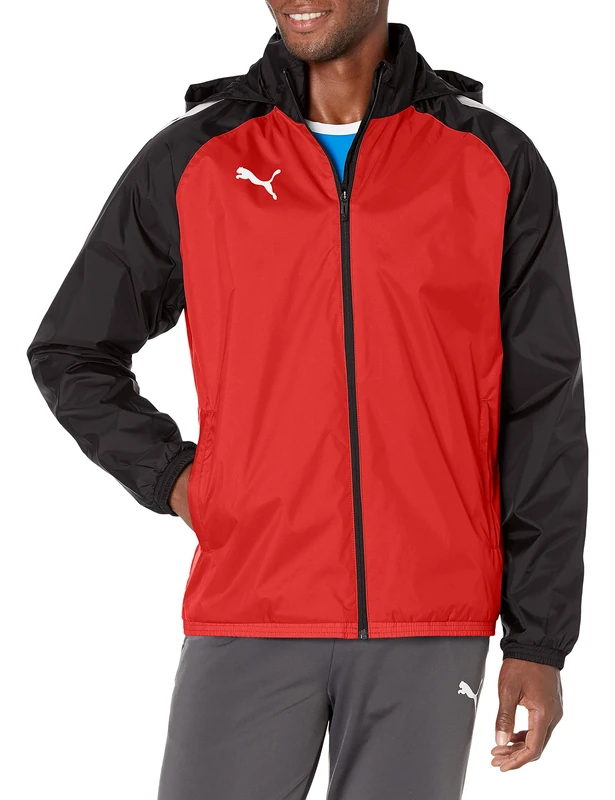 PUMA Men's TeamLIGA All Weather Jacket, Red/Black, Large