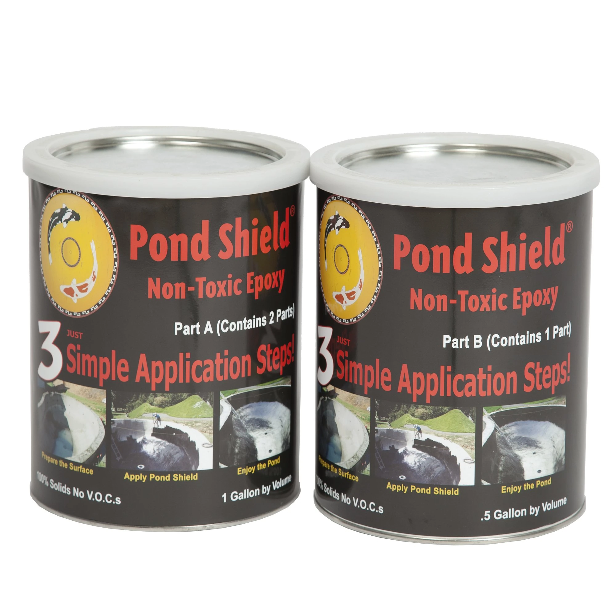 Pond Shield Pond Armor SKU-CGRAY-GAL Charcoal Gray 1.5 Gallon Kit Non-Toxic epoxy Coating