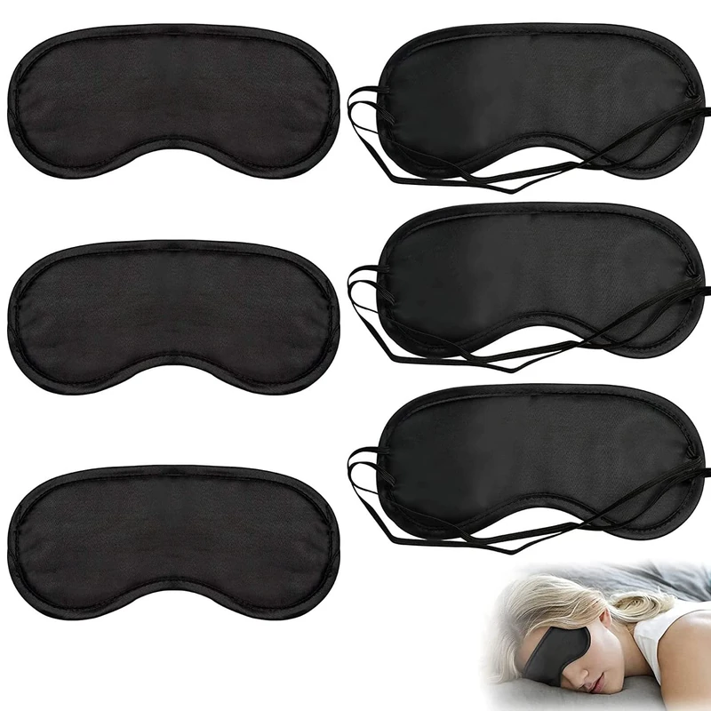 ITME 16 Pack Sleep Eye Mask Shade Cover, Sleeping Blindfold for Men & Women, Suitable for Lunch Break/Travel/on The Plane/Hotel/Camping Usage (Black)