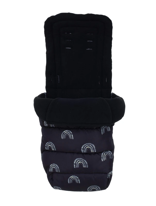 Cosatto Universal Footmuff – Cosy Toes, All Season Luxury Quilted Pram, Pushchair, Stroller Liner Liner, Washable, With Kangaroo Pouch For Hands (Night Rainbow)