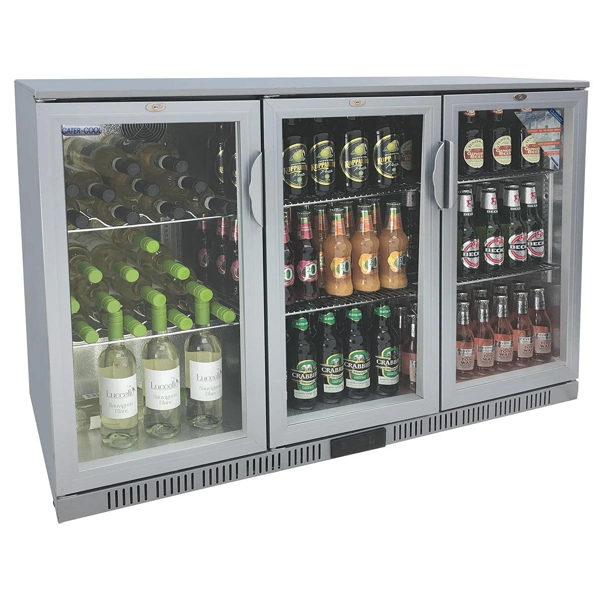 Cater-Cool CK2503 Commercial Triple Hinged Door Silver Bottle Cooler
