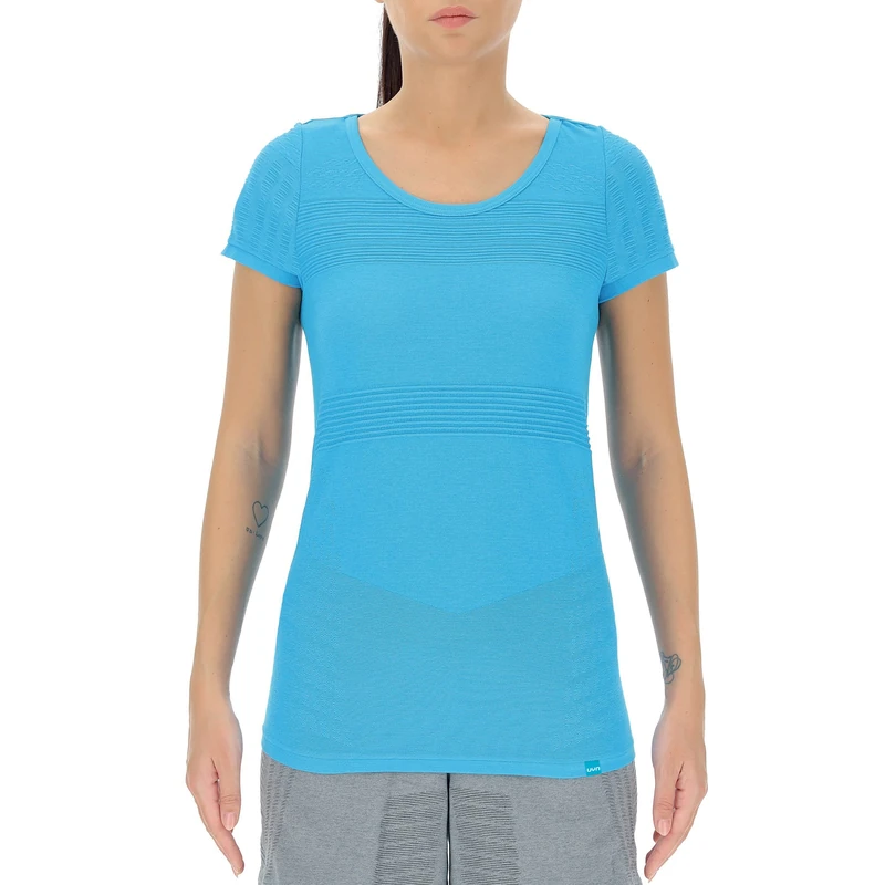 UYN O101987 Natural Training OW Short SL_ T-Shirt Women's Blue Danube S
