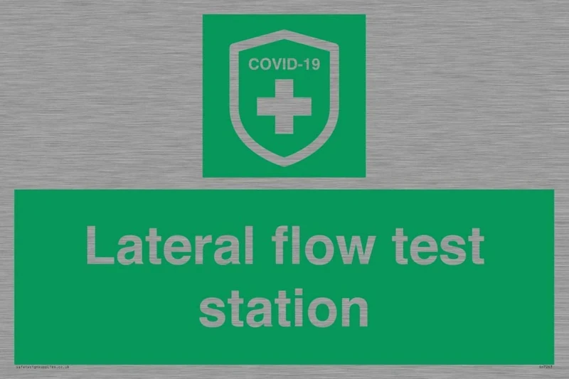 Lateral flow test station sign