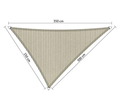 Shadow Comfort Shade Sail Sunshade Water Permeable HDPE Garden Awning for Outdoor Garden Terrace UV Block - Triangle 2.5x3x3.5m - Sahara Sand