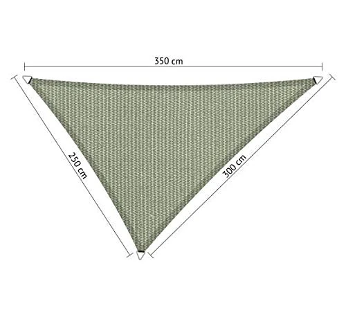 Shadow Comfort Shade Sail Sunshade Water Permeable HDPE Garden Awning for Outdoor Garden Terrace UV Block - Triangle 2.5x3x3.5m - Moonstone Green