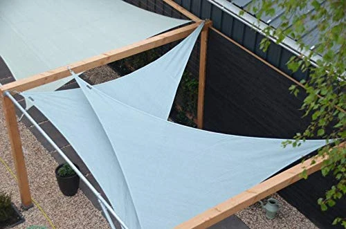 Shadow Comfort Shade Sail Sunshade Water Permeable HDPE Garden Awning for Outdoor Garden Terrace UV Block - Triangle 2.5x3x3.5m - Country Blue