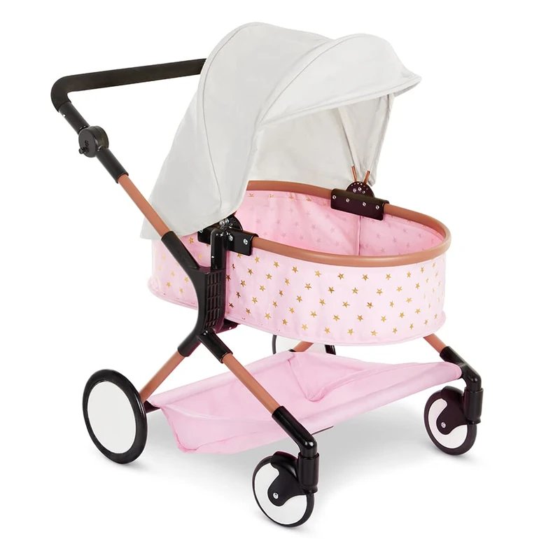 Babi Double Baby Doll Stroller, Pale Pink and Mini Gold Stars, Accessory