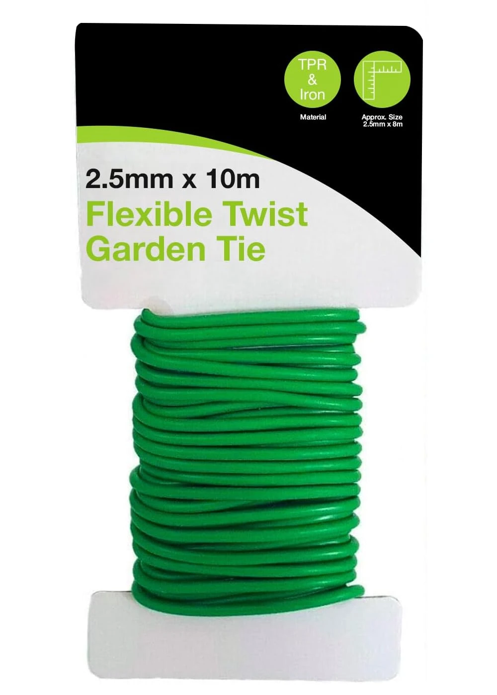 8m Soft Twist Ties for Plant Support, Reusable Weatherproof Long Thick Green Rubberised Wire for Gardening, Climbing Plants, Tomato, Vines, Shrubs and Flowers