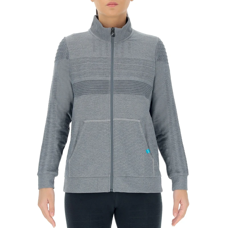 UYN O101990 Natural Training OW Full Zip Long SL_ T-Shirt Women's Gray Melange M